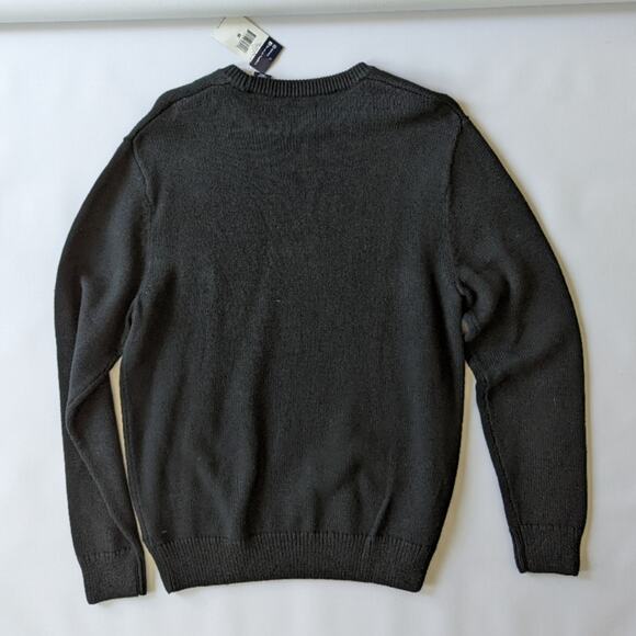 Chaps Iconic Crew Neck Black Sweater Sz Medium New with Tag - Picture 4 of 6